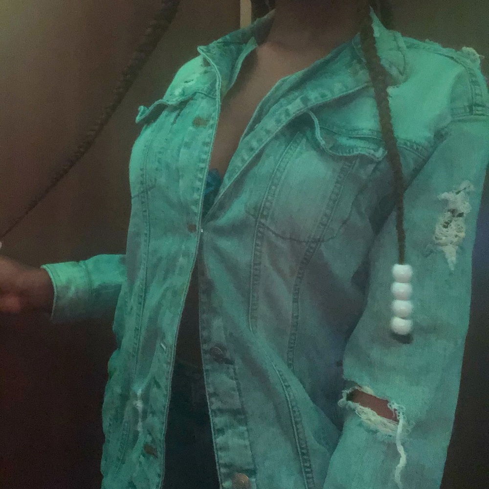 Small Blue Ripped Jean Jacket